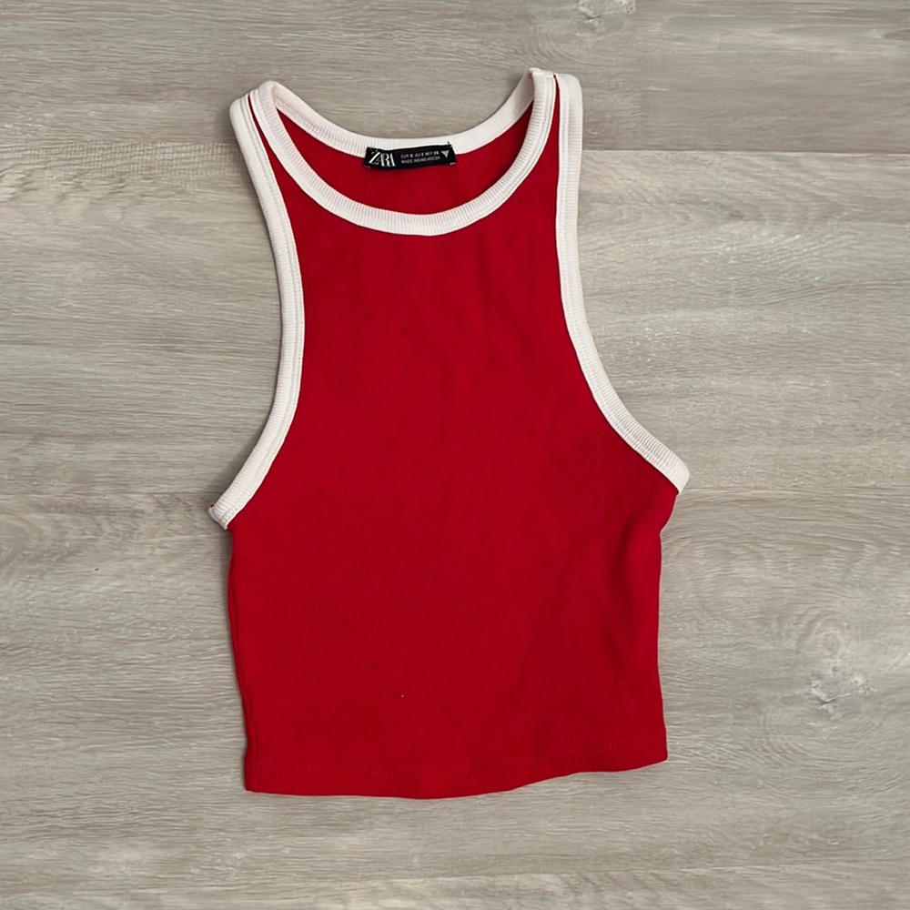zara red tank